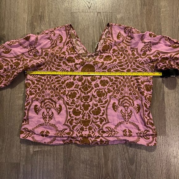 Boden Linen Wide Sleeve Top Orchid Petal, Passion Bloom - Picture 8 of 10